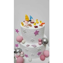 Himi Pasta Süsleri Okyanus Deniz Set Maket Kürdanlı Cupcake Pasta Süsü 17 Parça Doğum Günü Süsleri