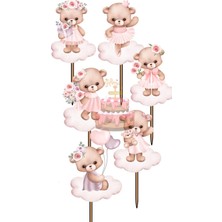 Himi Pasta Süsleri Bulutlu Ayıcık Set Doğum Günü Pasta Süsleri Kız Erkek Çocuk Maket Pasta Kürdanı Cupcake Kürdan Süsü