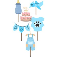Himi Pasta Süsleri Baby Shower Doğum Günü Kız Erkek Çocuk Maket Pasta Kürdanı Pasta Süsleri Cupcake Kürdan Süsler
