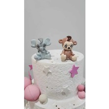 Himi Pasta Süsleri Fil ve Maymun Safari Maket Kürdanlı Cupcake Pasta Süsü Doğum Günü Süsü Pasta Kürdanı Kürdan Süsü