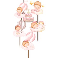 Himi Pasta Süsleri Bulutlardaki Bebek Doğum Günü Pasta Süsleri Kız Erkek Çocuk Maket Pasta Kürdanı Cupcake Kürdan Süsü