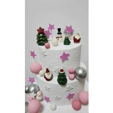 Himi Pasta Süsleri Noel Kış Temalı Maket Kürdanlı Cupcake Pasta Süsü 6 Parça Doğum Günü Süsleri
