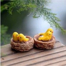Himi Pasta Süsleri 2 Adet Yuvalı Kuşlar Maket Kürdanlı Cupcake Pasta Süsü Doğum Günü Süsleri Pasta Kürdanı