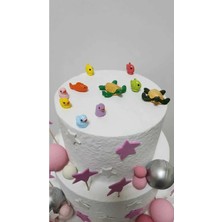 Himi Pasta Süsleri Balık Kaplumbağa Ördek Maket Kürdanlı Cupcake Pasta Süsü Doğum Günü Süsleri