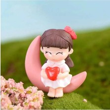 Himi Pasta Süsleri Ayda Oturan Kız Maket Kürdanlı Cupcake Pasta Süsü Doğum Günü Süsleri Kürdan Süsü