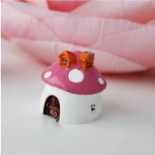 Himi Pasta Süsleri 2'li Mantar Ev Pembe Maket Kürdanlı Cupcake Pasta Süsü Doğum Günü Süsleri Pasta Kürdanı