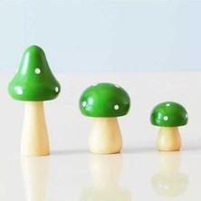 Himi Pasta Süsleri 3'lü Mantarlar Maket Kürdanlı Cupcake Pasta Süsü Doğum Günü Süsleri Pasta Kürdanı