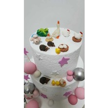 Himi Pasta Süsleri Sevimli Hayvanlar 14 Parça Maket Kürdanlı Cupcake Pasta Süsü Doğum Günü Süsleri