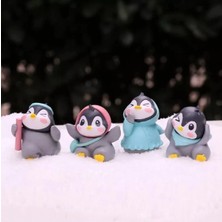 Himi Pasta Süsleri 4'lü Penguen Karışık Gönderilir Maket Kürdanlı Cupcake Pasta Süsü Doğum Günü Süsleri