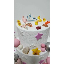 Himi Pasta Süsleri Okyanus Deniz Set Maket Kürdanlı Cupcake Pasta Süsü 17 Parça Doğum Günü Süsleri