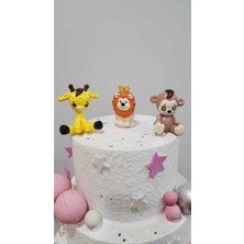 Himi Pasta Süsleri Zürafa Aslan Maymun Maket Kürdanlı Cupcake Pasta Süsü Doğum Günü Süsü Pasta Kürdanı Kürdan Süsü