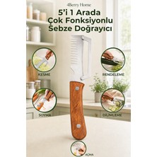 4Berry 5’i 1 Arada Çok Fonksiyonlu Sebze Doğrayıcı, Kesme, Soyma, Rendeleme ve Dilimleme Aparatı, Paslanmaz Çelik