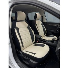 NewDeco Volkswagen Golf 2024+ Uyumlu Premium Tay Tüyü Oto Koltuk Kılıfı Airbag Uyumlu 2+1 Fermuarlı Kolçak Uyumlu