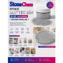 Stonechem Epoksi Glitter Sim 50 gr Ince Mikron Silver Parlak