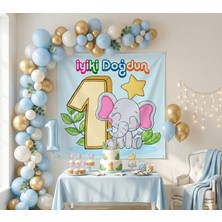 Doğum Günü Afişi Hoşgeldin Bebek Çocuk Parti Konsepti 100X100 cm