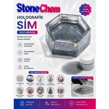 Stonechem Epoksi Glitter Holografik Parlak Silver 50 gr - Yüksek Parlaklıkta Gümüş Sim - Reçine ve Hobi Uyumlu