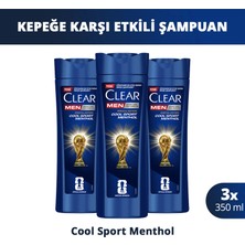 Clear Men Kepeğe Karşı Etkili Şampuan Cool Sport Menthol 350 ml x3