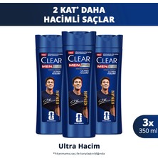 Clear Men Kepeğe Karşı Etkili Şampuan Kenan Yıldız Ultra Hacim 350 ml x3