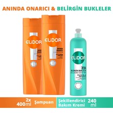 Elidor Şampuan Anında Onarıcı 400 ml x2 + 7/24 Şekillendirici Bakım Kremi 240 ml