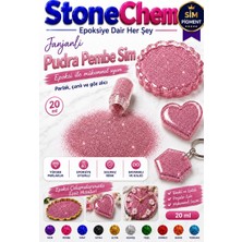 Epoksi Bazlı Metalik Pudra Pembe Parlak Sim 20 ml