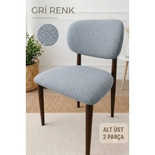 Arife Home Elma Sandalye Kılıfı Yıkanabilir Esnek Lastikli Mutfak Salon Restoran Lokanta Sandalye Örtüsü Alt Üst 2parça Takım