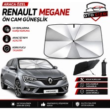 OtoÇizgi Renault Megane Şemsiye Tip Ön Cam Güneşliği Katlanabilir Uv Korumalı Araç Cam Güneşlik