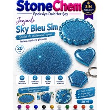 Epoksi Bazlı Sky Blue Parlak Sim 20 ml