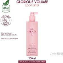 Hush Veganic Glorious Volume 200 ml Zayıf Saçlar İçin Hacim Veren Vegan Sprey
