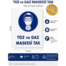 Ergündoğdu 'Toz ve Gaz Maskesi Tak' Ikaz Uyarı Levhası Pvc 25X35 cm