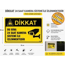 Ergündoğdu 'Bu Bina 24 Saat Kamera Sistemi Ile Izlenmektedir' Ikaz Uyarı Levhası Pvc 25X35 cm