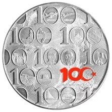 AgaKulche Türkiye Yüzyılı 2023 150 gr Gümüş Sikke Coin