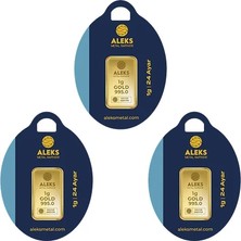 Aleks Metal Rafineri AgaKulche 24 Ayar 3 Adet 1 gr 995 AMR Külçe Altın