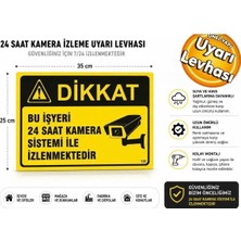 Ergündoğdu 'Bu Işyeri 24 Saat Kamera Sistemi Ile Izlenmektedir' Ikaz Uyarı Levhası Pvc 25X35 cm