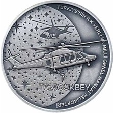 AgaKulche Gökbey Helikopter Gümüş Sikke Coin