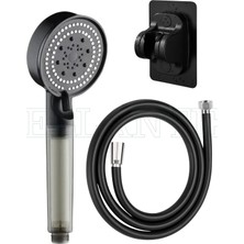 Ellante 5 Fonksiyonlu Su Tasarruflu Çelik Paslanmaz Su Çıkışlı Filtreli Turbo Duş Başlığı Pvc Hortum Set