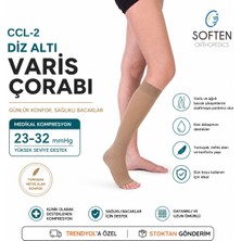 Soften Orthopedıcs Diz Altı Varis Çorabı Orta Basınç Ccl-2 Burnu Açık Ten Rengi Çift