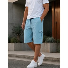 Organickid Bon Voyage Erkek Açık Mavi Kargo Cepli Short