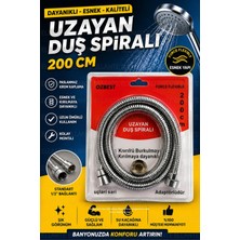 Ellante 200-220 cm Uzayan Özel Duş Spirali Banyo Duş Hortumu Dayanıklı Esnek 2 Metre (2m)