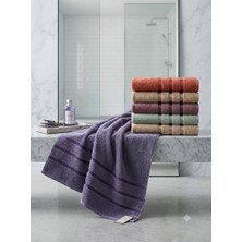 İz Home Luxury Asorti 6lı Banyo Havlu Seti | 100X150 cm | Ultra Emici | %100 Pamuk | Büyük Ölçü | Mor Kiremit Kahve Mürdüm Su Yeşili Gri