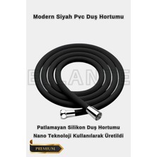 Ellante 150CM Modern Siyah Pvc Duş Hortumu, Esnek ve Patlamaya Dayanıklı - Paslanmaz Banyo Hortumu