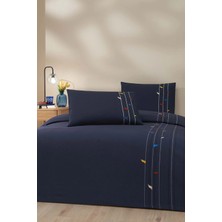 Özdilek Rf -Fore Shore Lacivert- Lastikli Çarşaflı Çift Kişilik Pike Takımı