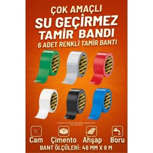 Ellante Suya Dayanıklı Tamir Bandı Çadır Bant 48X8 mt Yüksek Kalite Bant 6 Adet