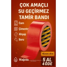 Ellante Çok Amaçlı Su Geçirmez Sızdırmaz Dayanıklı Izolasyon Kırmızı Tamir Bandı 48 mm 10 mt 1 Adet Güçlü