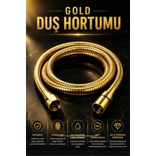 Ellante Gold Paslanmaz Kopmaz Patlamaz Kaliteli Duş Hortumu - 150CM