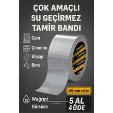 Ellante Çok Amaçlı Su Geçirmez Sızdırmaz Dayanıklı Izolasyon Gri Tamir Bandı 48 mm 10 mt 1 Adet Güçlü