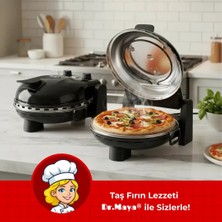Dr.Maya® | Pro Plus Taş Fırın Pizza Makinesi - Siyah