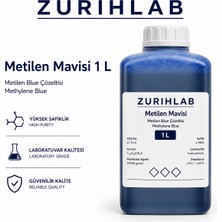 ZURIHLAB Metilen Mavisi 1 Litre – Methylene Blue Sıvı Form / HDPE Şişe