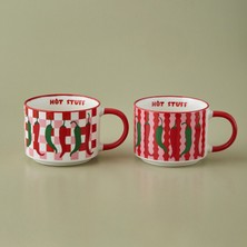 Karaca Chill&chili  Acı Biber Desenli 350 ml 2'li Mug Seti