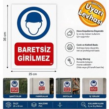 Ergündoğdu 'Baretsiz Girilmez' Ikaz Uyarı Levhası Pvc 25X35 cm