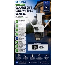 O-KAM 6015 Wi-Fi Güvenlik Kamerası + 64GB 7/24 Kayıt uyumlu SD kart